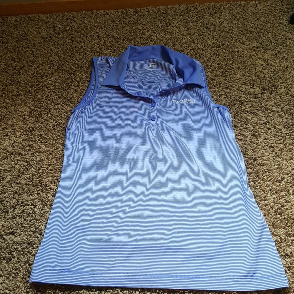 Sleeveless Striped Golf Top
